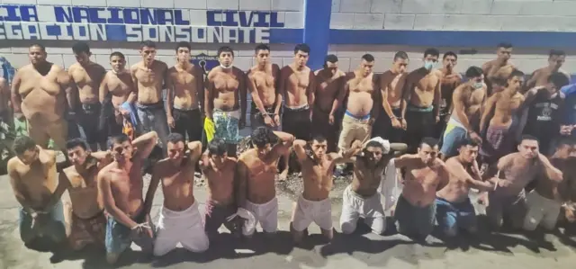 Supuestos pandilleros detenidos.