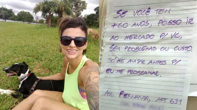 Recado que Fernanda Salvadé deixou nos elevadoresseu condomínio