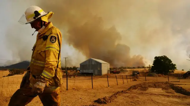 Bombeiropalpite csa e grêmiomeio ao incêndio florestal na Austrália