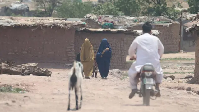 Afghan refugees in a Pakistani camp