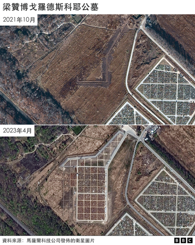 卫星图片显示墓地已大幅扩建。