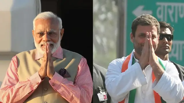 નરેન્દ્ર મોદી અને રાહુલ ગાંઘીની તસવીર
