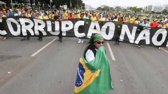 Protesto contra a corrupçãoaajogo cassinoBrasília; 56% dos senadores têm problemas com a Justiça