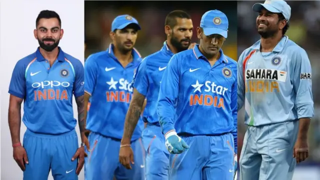 ভারতীয় ক্রিকেট দলের জার্সিতে স্পন্সরের নামের নিচে সাধারণত বড় করে 'ইন্ডিয়া' লেখা থাকে