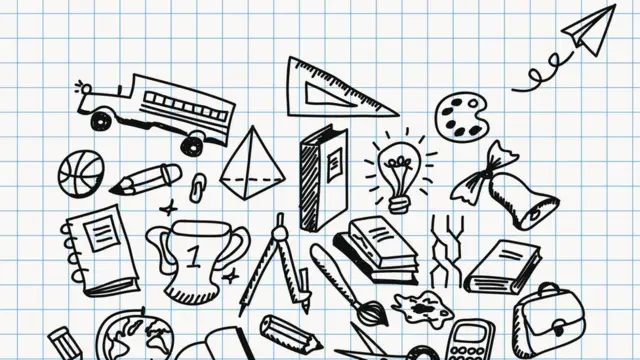 Dibujos sobre papel cuadriculado.