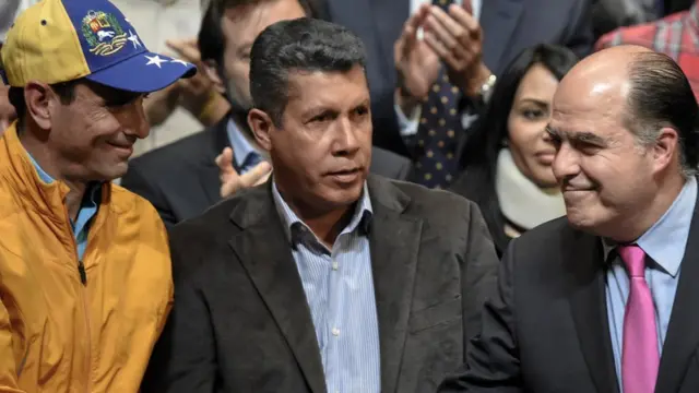 Henrique Capriles, Henri Falcón y Julio Borges.