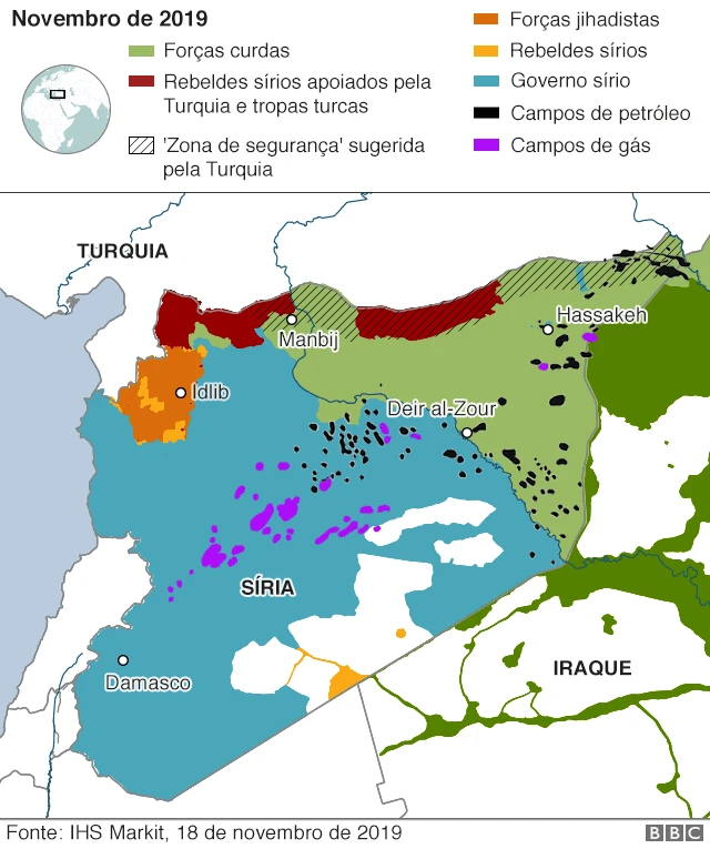 Mapa mostra divisão da Turquia