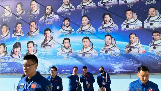 中国宇航员的影像墙