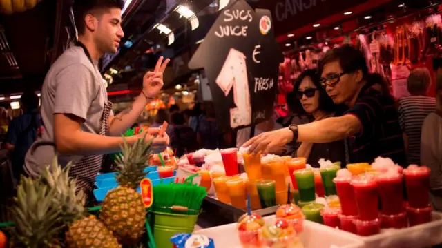 Puesto de venta de jugos