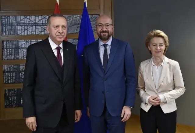 Cumhurbaşkanı Recep Tayyip Erdoğan, AB Konseyi Başkanı Charles Michel ve Avrupa Komisyonu Başkanı Ursula von der Leyen