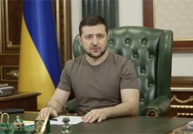 烏克蘭總統澤連斯基在Facebook上發佈了一段視頻講話