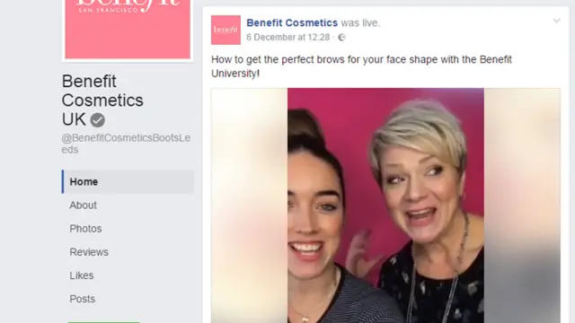 Benefit Cosmetics live stream