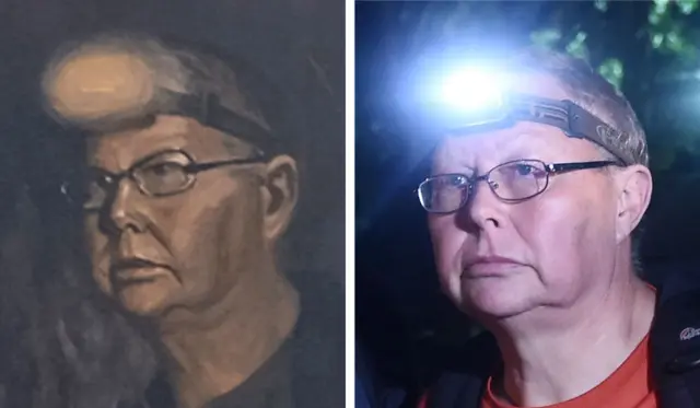 ภาพวาดของโรเบิร์ต ชาร์ลส์ ฮาร์เปอร์ ทางซ้าย และภาพถ่ายของเขาทางขวา