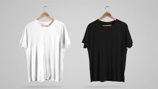 Camisetas branca e preta