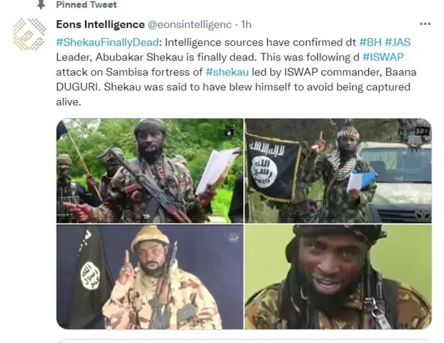 Ọrọ to wa lori ayelujara nipa iku Shekau