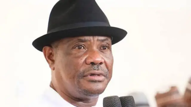 Rivers state govnor Nyesom Wike for Niger state on April 16 2022 wia e criticise di state pardon