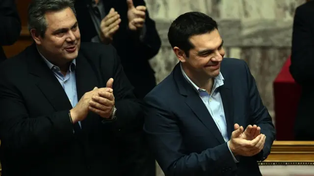 Alexis Çipras ve Panos Kammenos