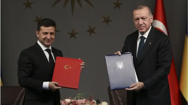 Ukrayna Cumhurbaşkanı Vladimir Zelenskiy ve Cumhurbaşkanı Recep Tayyip Erdoğan