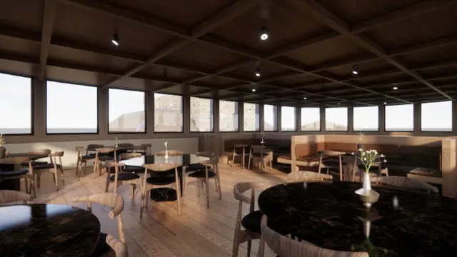 Projected interior of the restaurant that could be built at Brough Lodge
