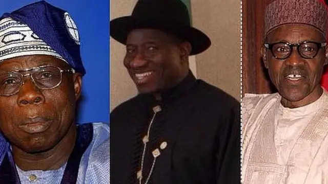 Olusegun Obasanjo,Goodluck Jonathan na Muhammadu Buhari