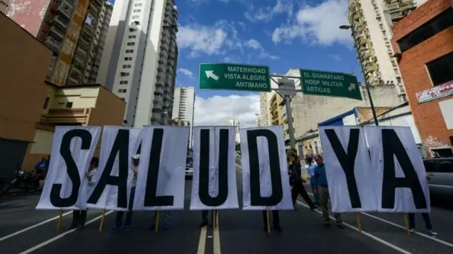 Protestas en Venezuela reclamando mejor salud