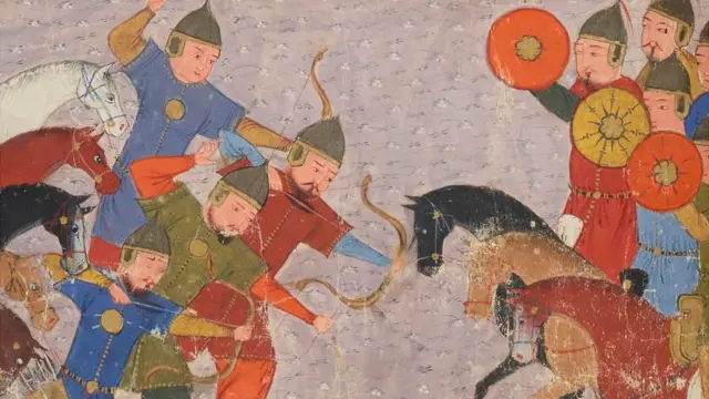 जलालुद्दीन ख्वारिज़्मी और मंगोलों के बीच युद्ध का दृश्य