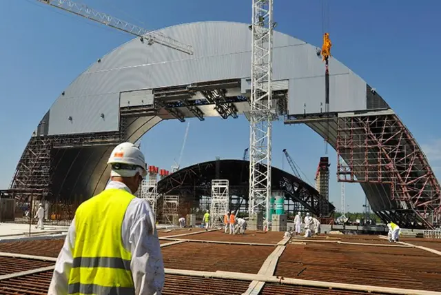 El domo antes de ser trasladado