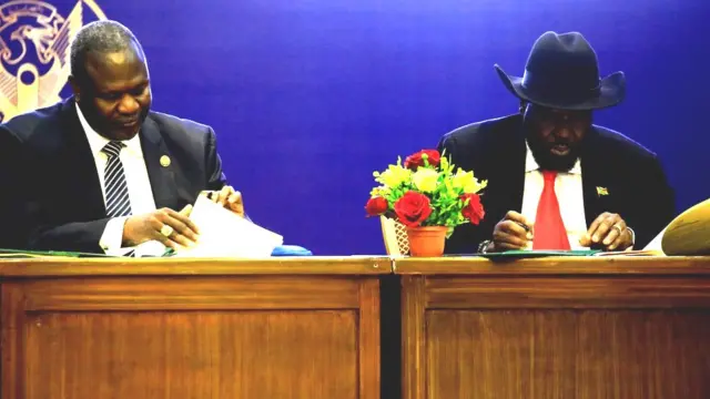 Salva Kiir na Riek Machara barumvikanye ku cyumweru