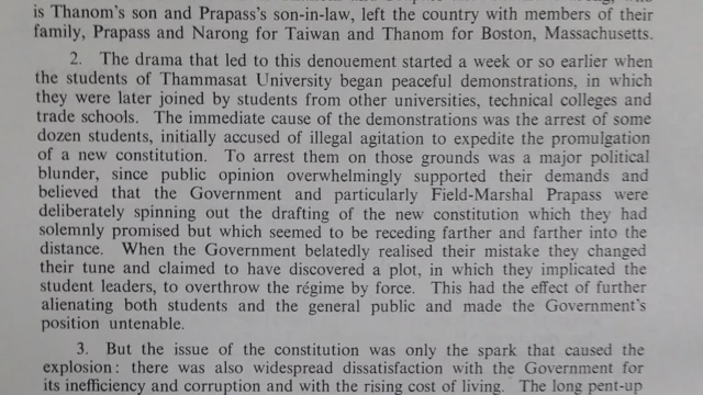 TNA, FCO 160/154/41 - Thailand: the October Revolution, 31 October 1973