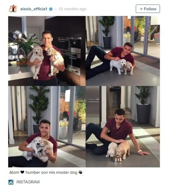 Alexis Sánchez en Instagram