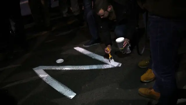 Manifestación en Serbia a favor de Rusia, viernes 4 de marzo.