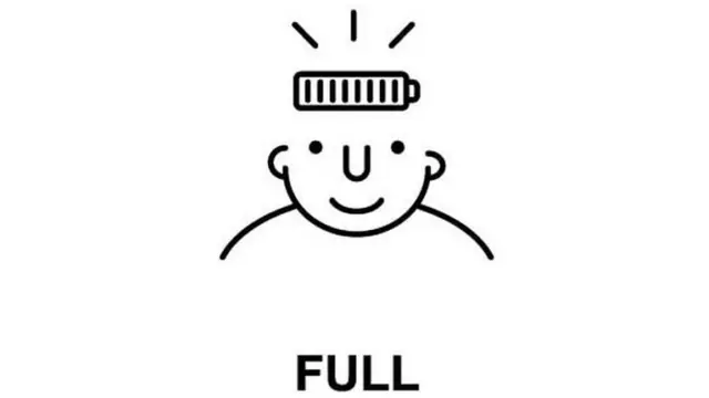 Illustration d'une tête chargée comme une batterie de téléphone