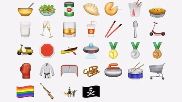 Parte dos novos emoticons revelados