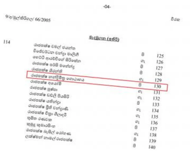 සන්ඩේ ඔබ්සර්වර් පුවත්පත පළකල ඡන්ද හිමි නාම ලේඛනයේ පිටපත