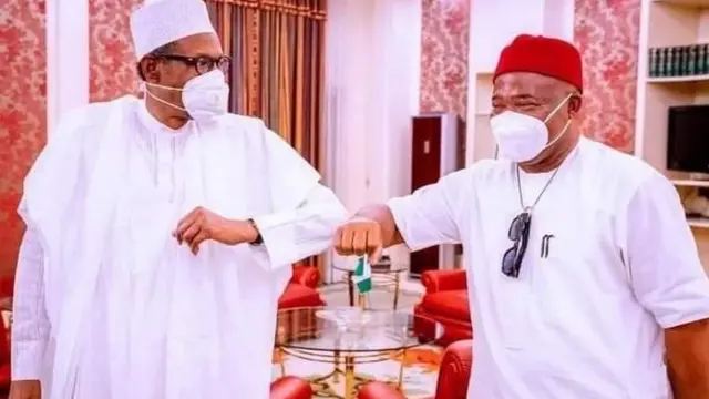 Aarẹ Buhari ati Hope Uzodinma