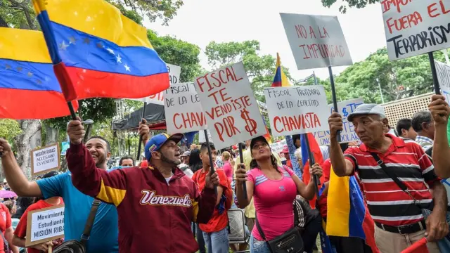 Manifestantes chavistas