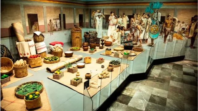 Una representación de alimentos mexicas