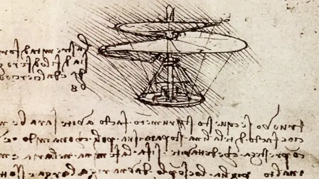 Pedazo de uno de los manuscritos de Da Vinci