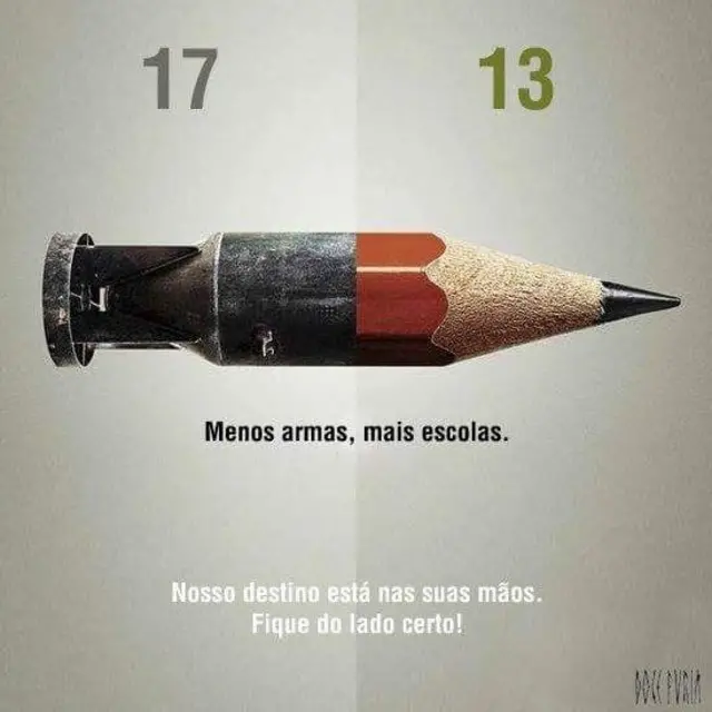 Meme sobre armas e estudos