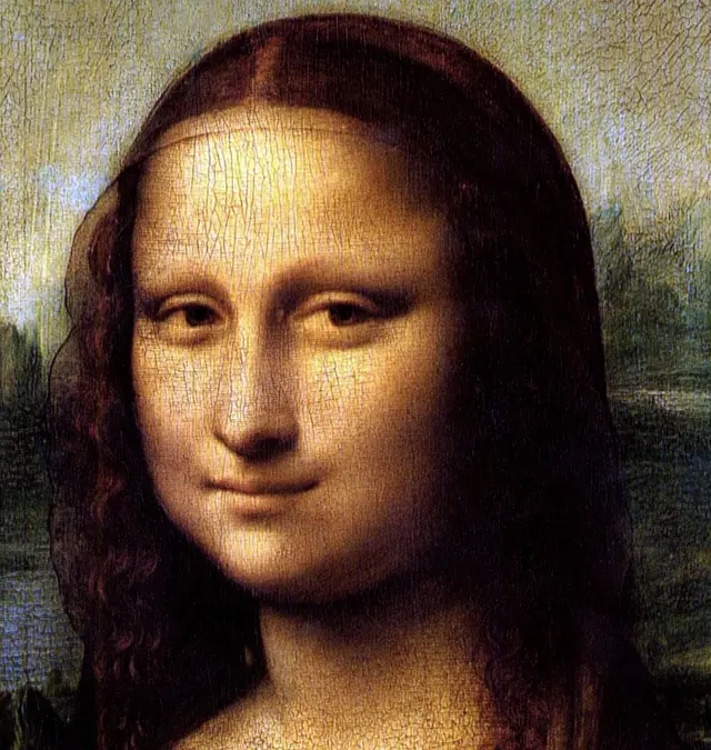 Detalhe do rosto da Mona Lisa