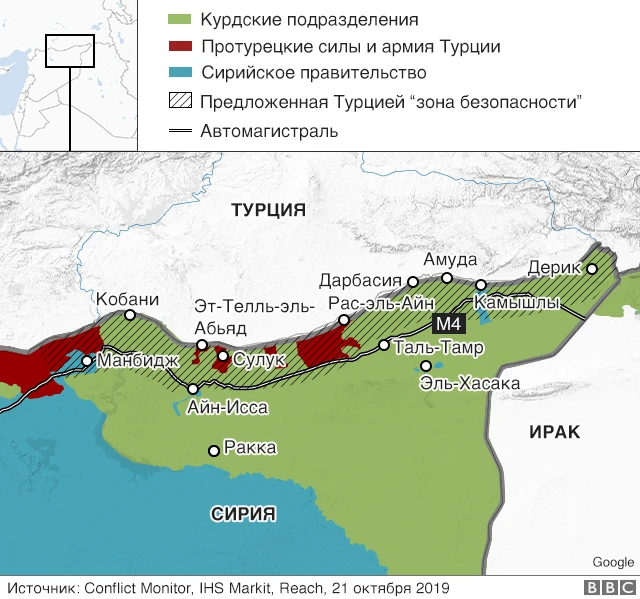 карта Сирии