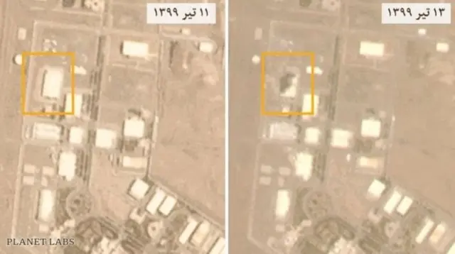 تصویرهای جدید ماهواره‌ای یک روز بعد و یک روز قبل از حادثه تاسیسات نطنز