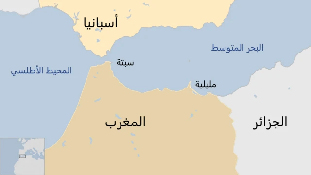 خارطة سبتة ومليلية.