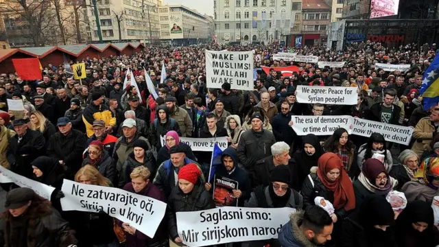 Demonstrasi di Sarajevo