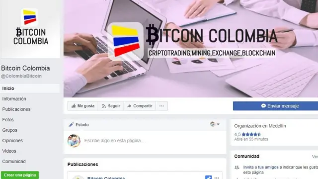 Página de Facebook "Bitcoin Colombia". Foto: Facebook.