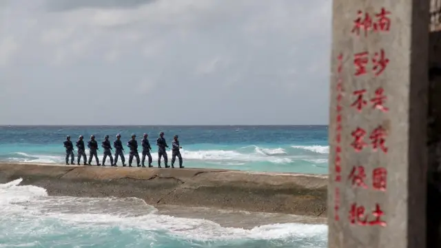 China PLA on an island in Spratly