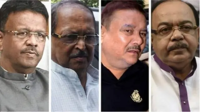 అరెస్టైన తృణమూల్ మంత్రులు ఫిర్హాద్ హుస్సేన్, సుబ్రతో ముఖర్జీ, ఎమ్మల్యే మదన్ మిత్రా, టీఎంసీ మాజీ నేత శోభన్ చటర్జీ