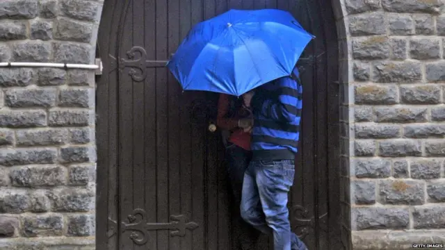 couple in shimla outside church