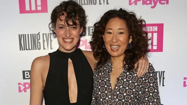 Killing Eve writer Phoebe Waller-Bridge (left) and actress Sandra Oh