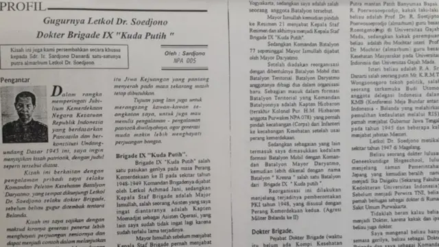 Peristiwa penembakan dr. Sudjono diceritakan oleh mantan koleganya dalam sebuah buletin internal TNI-AD.